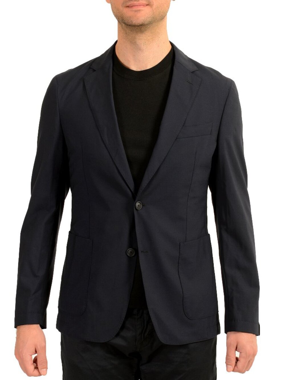 Hugo Boss Men's "P-Hanry-MDL-WG-243" Blue Wool Two Button Blazer US 38R IT 48R